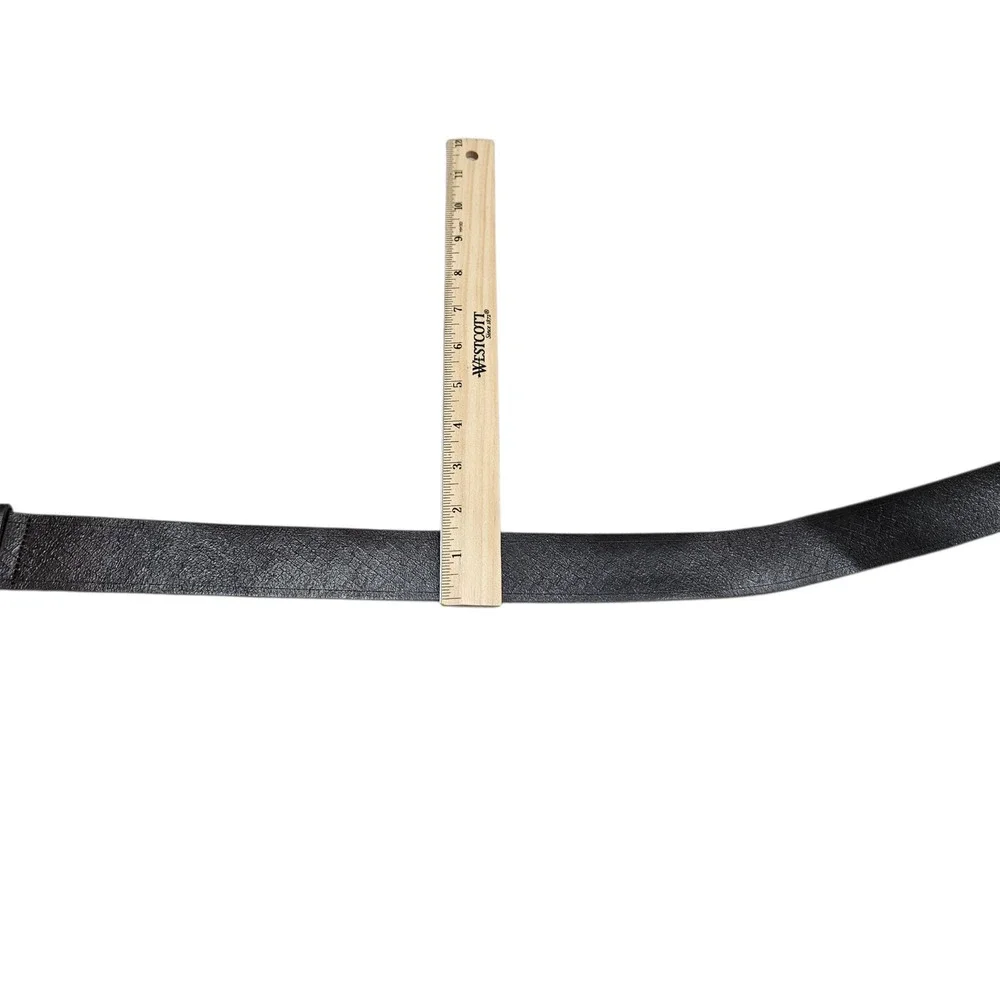 Zara Leather Belt Mens 32‎ Dark Brown Textured Embossed Casual Rugged Style